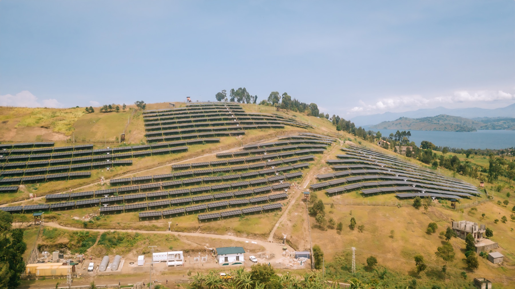 Goma II solar arrays on the hillside above Goma