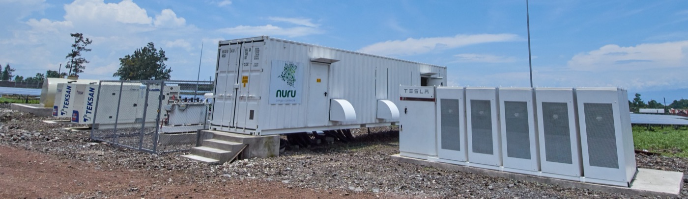Nuru battery storage containers on site